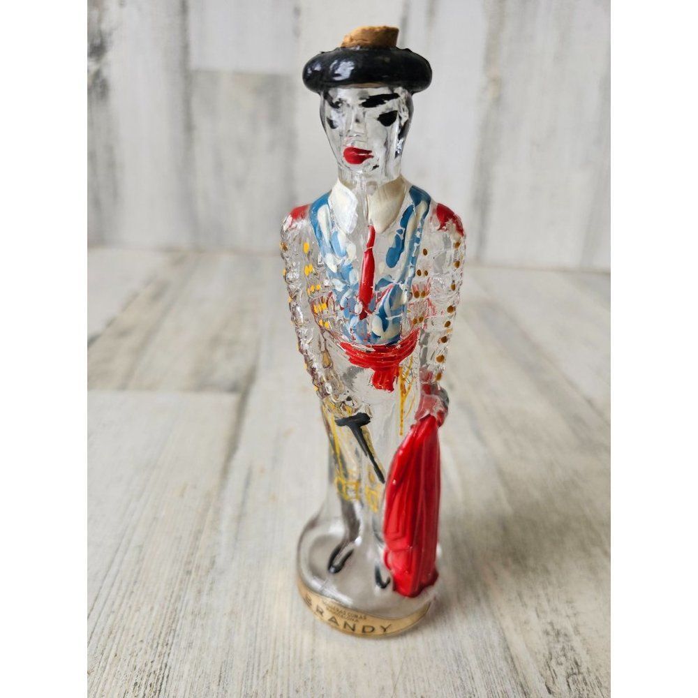 Vintage Brandy bullfighter bottle decor Barcelona Spain‎ mini vintage item